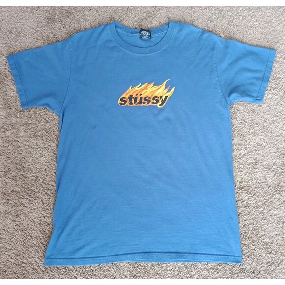Stussy T-Shirt Men's Medium Blue Short Sleeve - Picture 1 of 6